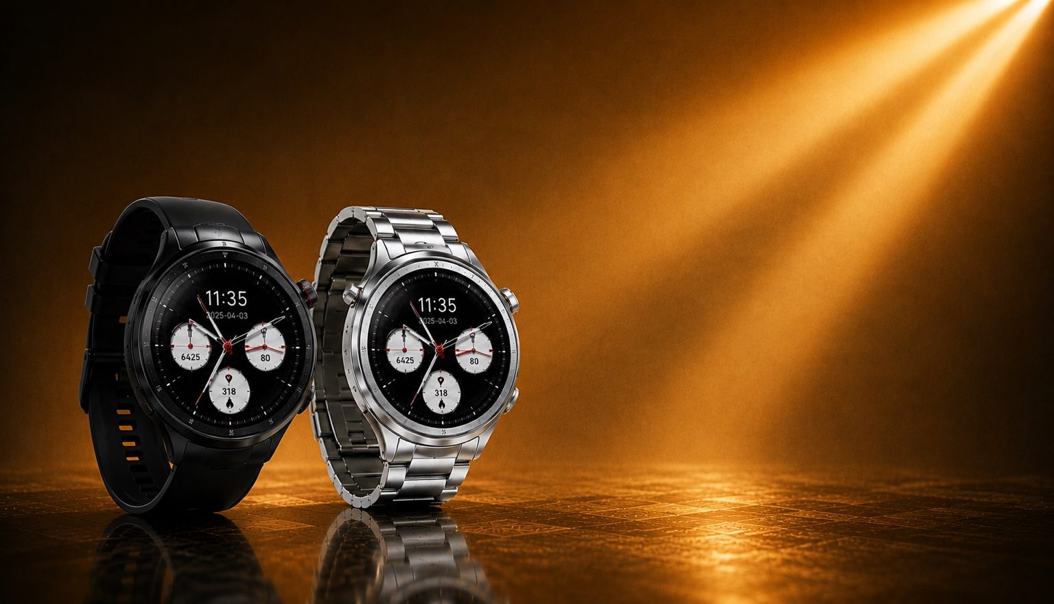 ساعت هوشمند Motorola Moto Watch 47mm مشکی و سیلور با نمایشگر OLED و پایش سلامت Polar
