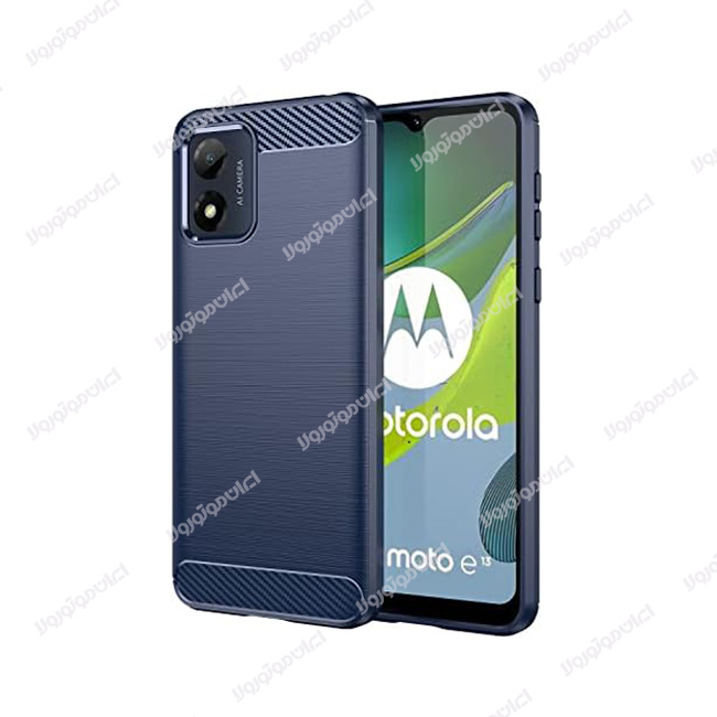کاور طرح کربن موتورولا موتو ای ۱۳ رنگ سرمه ای / Motorola Moto E13