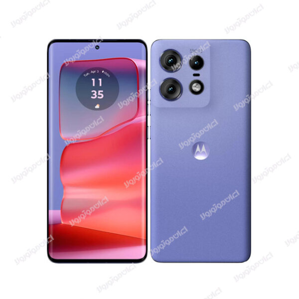 گوشی موبایل موتورولا مدل  Motorola Edge 50 Pro رنگ luxe lavender ظرفیت ۵۱۲ گیگابایت با رم ۱۲ گیگابایت پردازنده:Qualcomm SM7550-AB Snapdragon 7 Gen 3 (4 nm) حافظه داخلی: 512GB RAM: 12GB صفحه نمایش: P-OLED ,6.7 inches دوربین اصلی: 50 مگاپیکسل دوربین سلفی: 50 مگاپیکسل ظرفیت باتری: 4500 mAh تعداد سیم کارت: دو سیم کارت