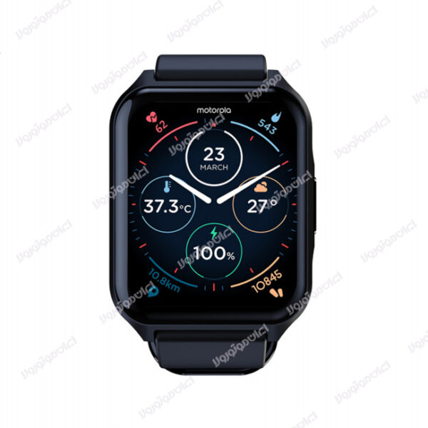 ساعت موتورولا ۷۰ / Moto Watch 70 سایز: 43mm مقاوم در برابر آب : IP67 ظرفیت باتری: 240mAh رنگ بندی Phantom Black