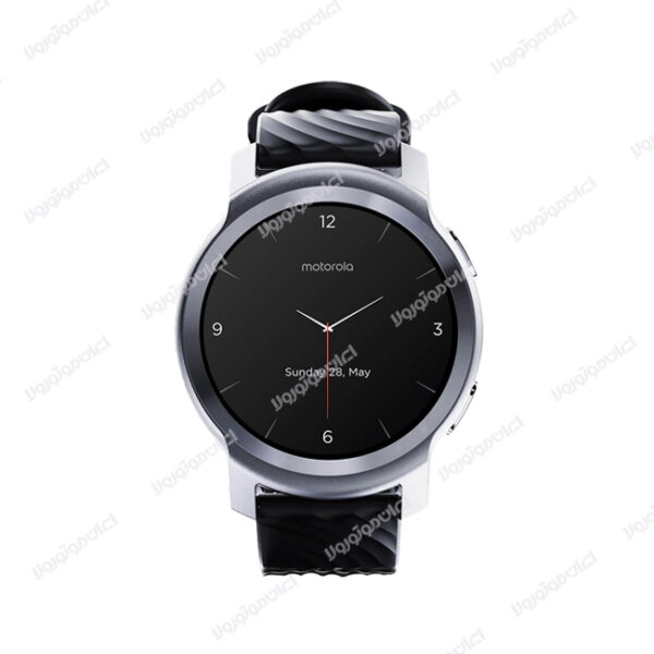 ساعت موتورولا ۱۰۰ / Moto Watch 100 سایز: ۴۲mm مقاوم در برابر آب : 5ATM ظرفیت باتری: 355mAh رنگ Glacier Silver