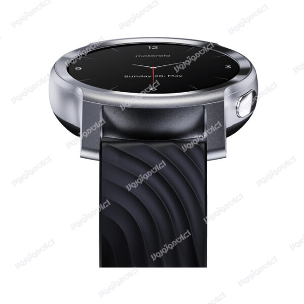 ساعت موتورولا ۱۰۰ / Moto Watch 100 سایز: ۴۲mm مقاوم در برابر آب : 5ATM ظرفیت باتری: 355mAh رنگ Glacier Silver