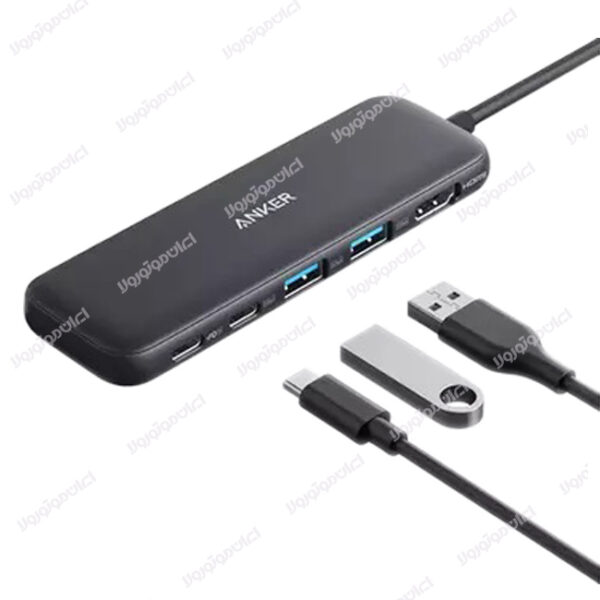 هاب ۵ پورت انکر مدل Anker 332 USB-C A8355 Hub با گارانتی 18 ماهه شرکتی