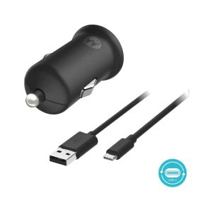 شارژر فندکی Motorola TurboPower 18W | تایپ‌سی + فست شارژ اصلی خودرو