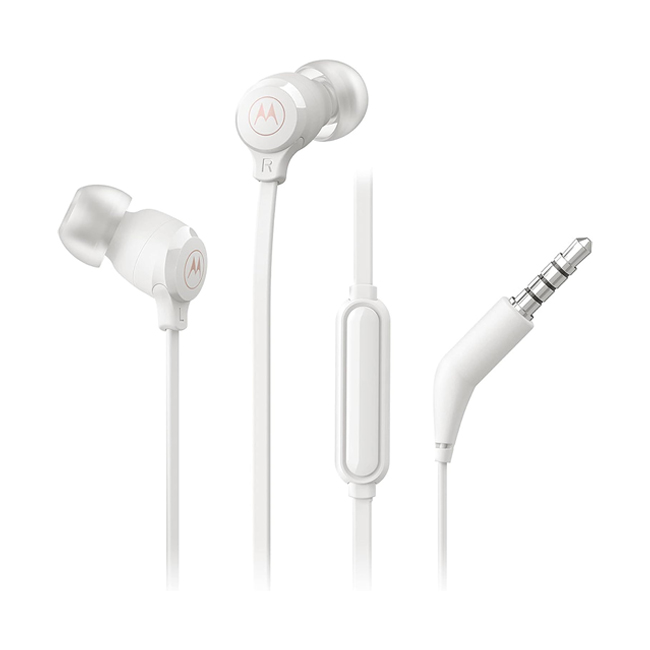 هدفون سیمی موتورولا مدل EARBUDS 3-S | Motorola In-Ear Headphones with Mic رنگ سفید