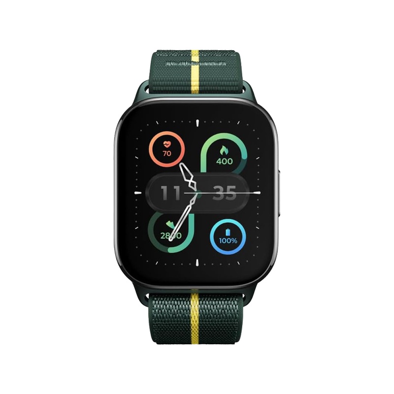 ساعت هوشمند Moto Watch Fit موتورولا با فریم آلومینیومی سبک، بند Trekking Green و نمایشگر سفارشی