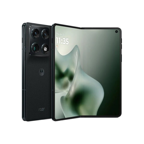 متن جایگزین (Alt): گوشی موبایل تاشو موتورولا Razr Fold با نمایشگر LTPO P-OLED، پردازنده Snapdragon 8 Gen 5 و دوربین سه‌گانه 50 مگاپیکسلی