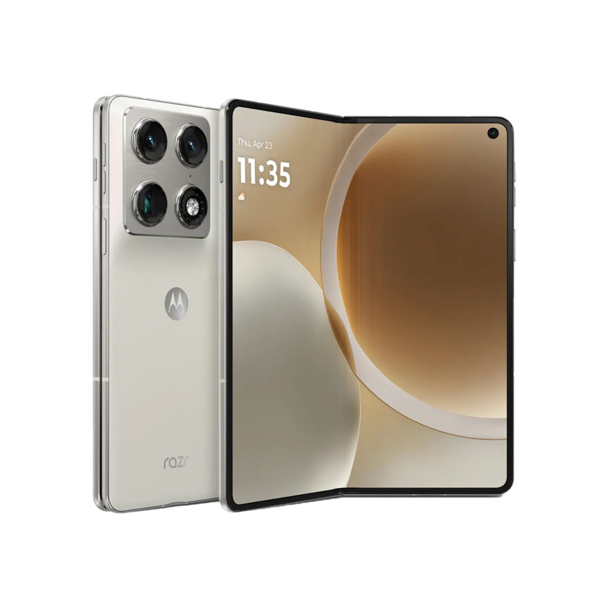 متن جایگزین (Alt): گوشی موبایل تاشو موتورولا Razr Fold با نمایشگر LTPO P-OLED، پردازنده Snapdragon 8 Gen 5 و دوربین سه‌گانه 50 مگاپیکسلی