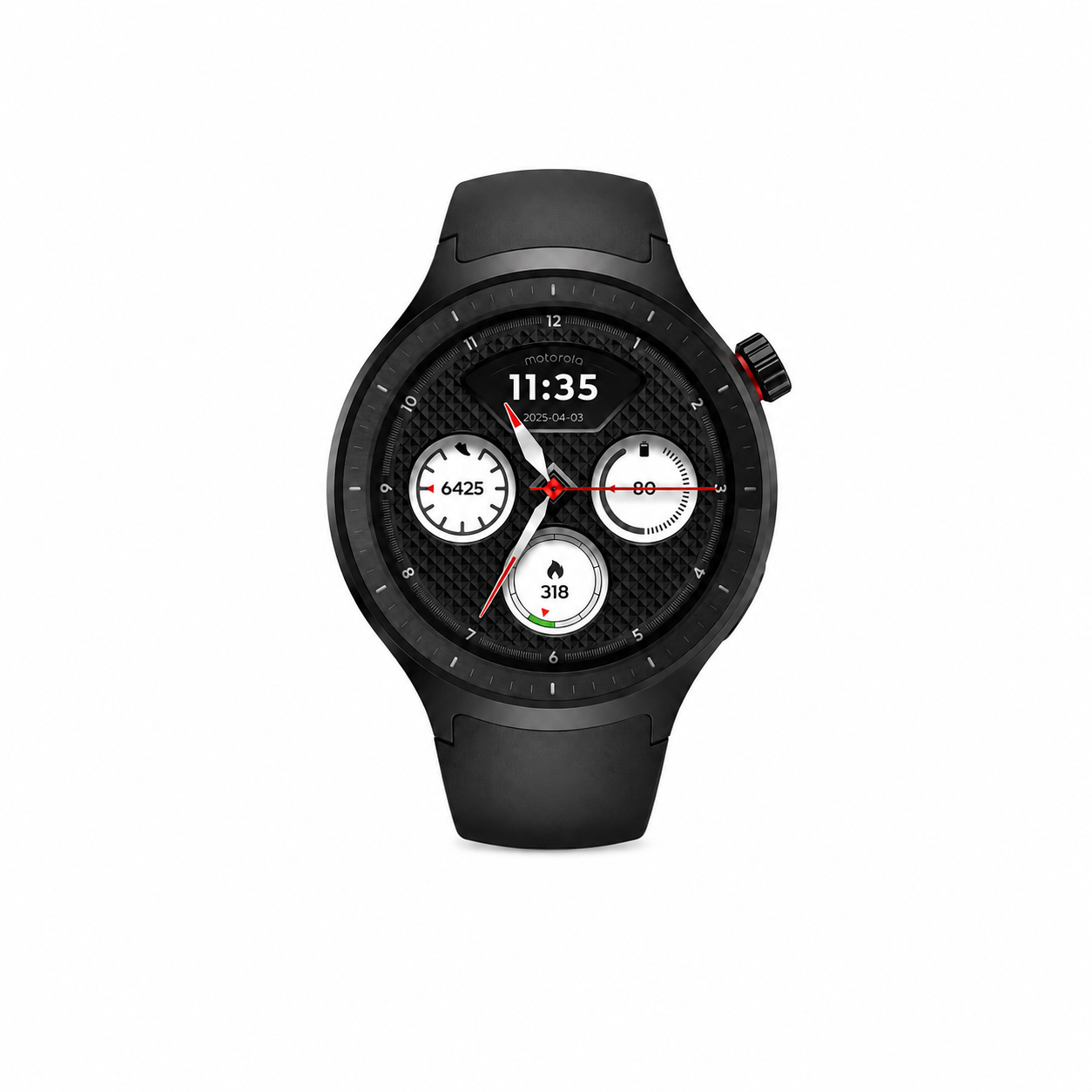 ساعت هوشمند موتورولا Moto Smart Watch 47mm رنگ مشکی Volcanic Ash با نمایشگر 1.4 اینچی OLED